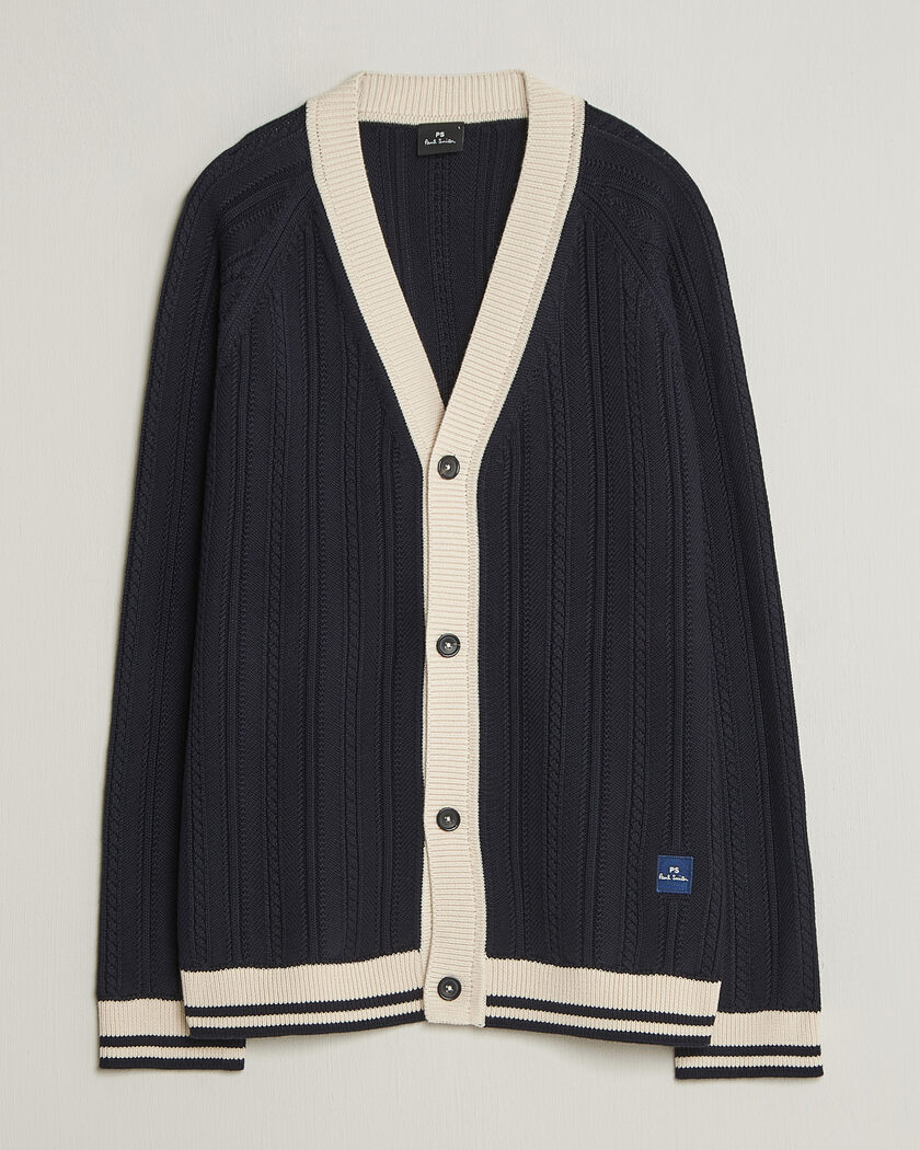 PS Paul Smith Cotton Knitted Cardigan Navy – Blauw