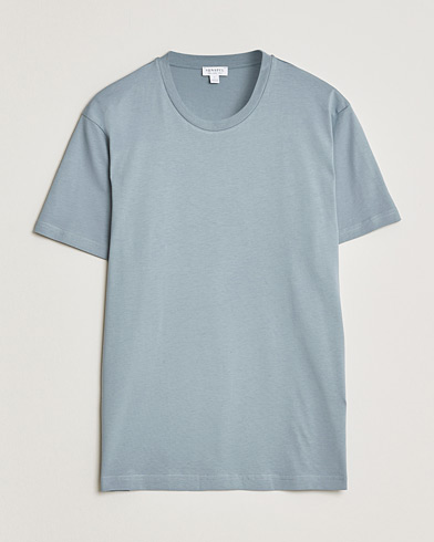 Sunspel Riviera Midweight T-Shirt Stone Blue – Bleu