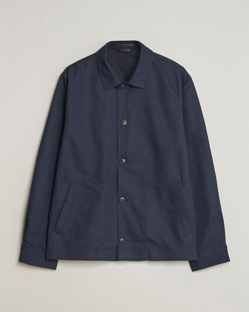 Sunspel Cotton/Linen Jacket Navy – Bleu