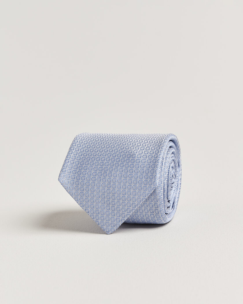 Kiton Micro Structure Silk Tie Sky Blue – Bleu
