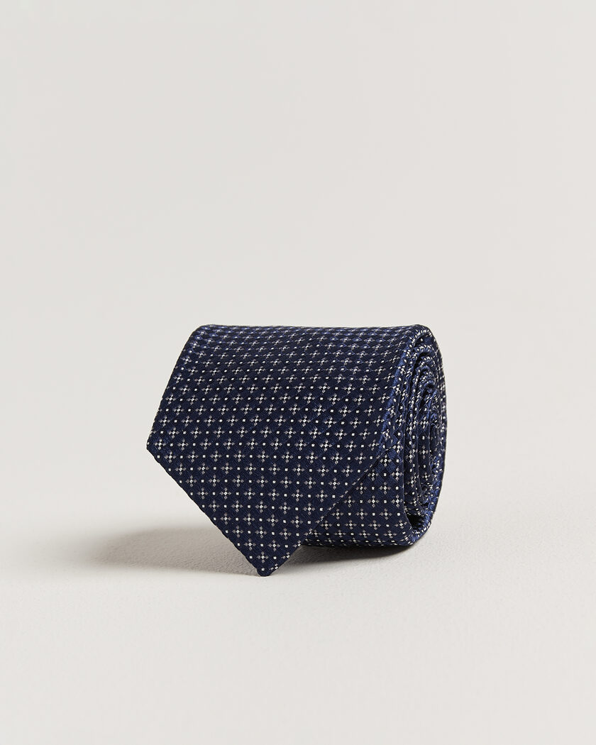 Kiton Flower Jacquard Silk Tie Navy – Bleu