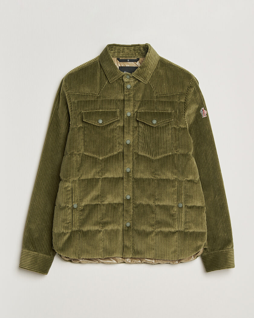 Moncler Grenoble Gelt Corduroy Shirt Jacket Military Green – Groen