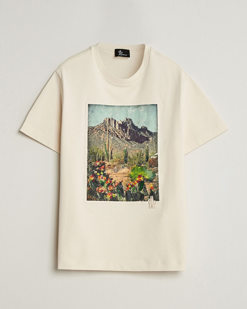 Moncler Grenoble Mountain Print T-Shirt Off White – Wit