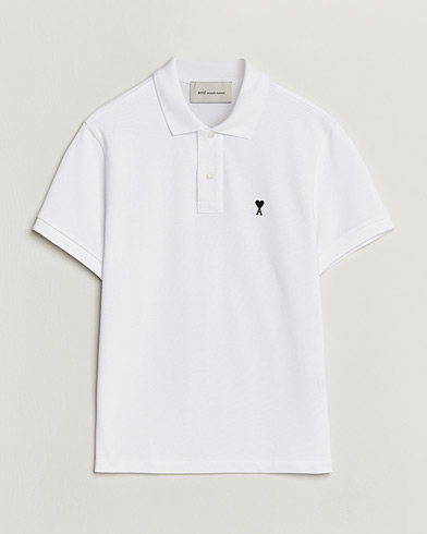 AMI Contrast Heart Logo Polo White – Wit