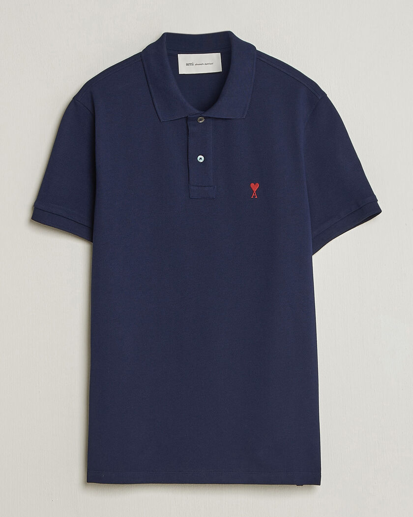 AMI Heart Logo Polo Navy – Bleu
