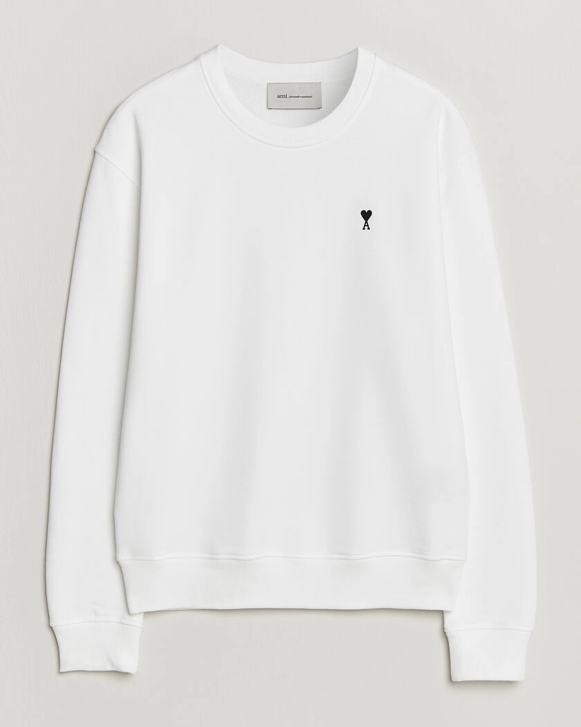 AMI Contrast Heart Logo Sweatshirt White – Wit