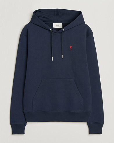 AMI Heart Logo Hoodie Navy – Blauw