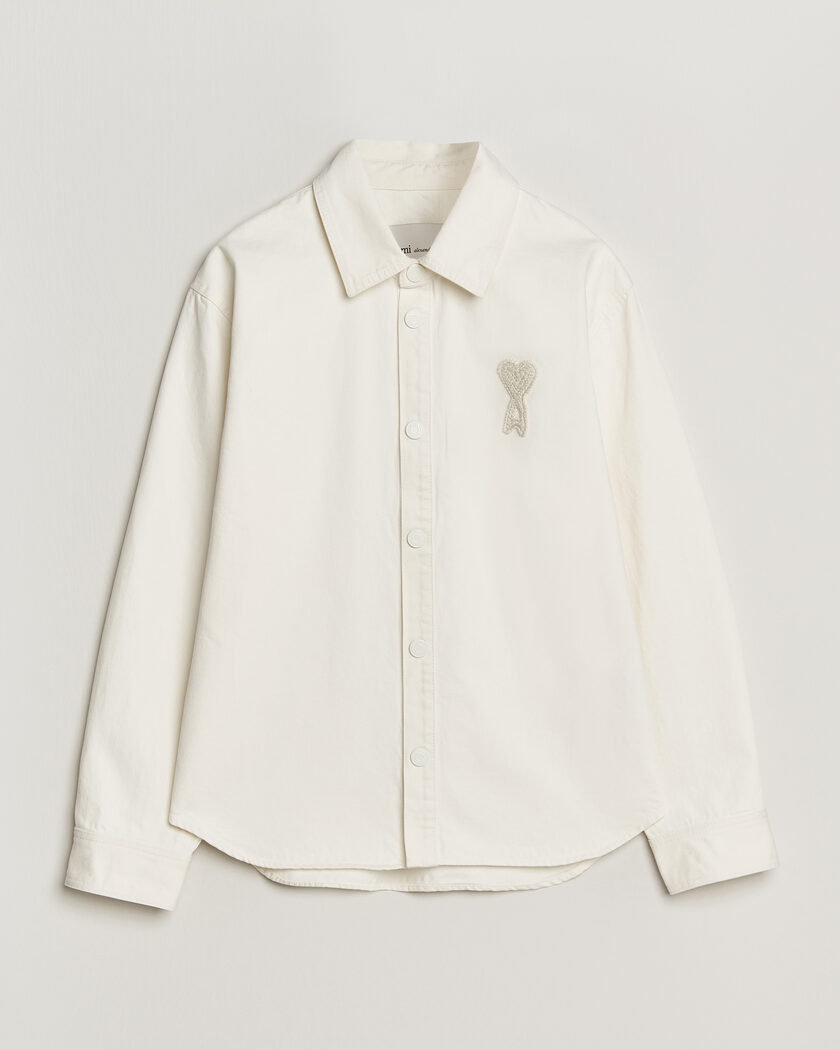 AMI Cotton Twill Overshirt Creme – Wit