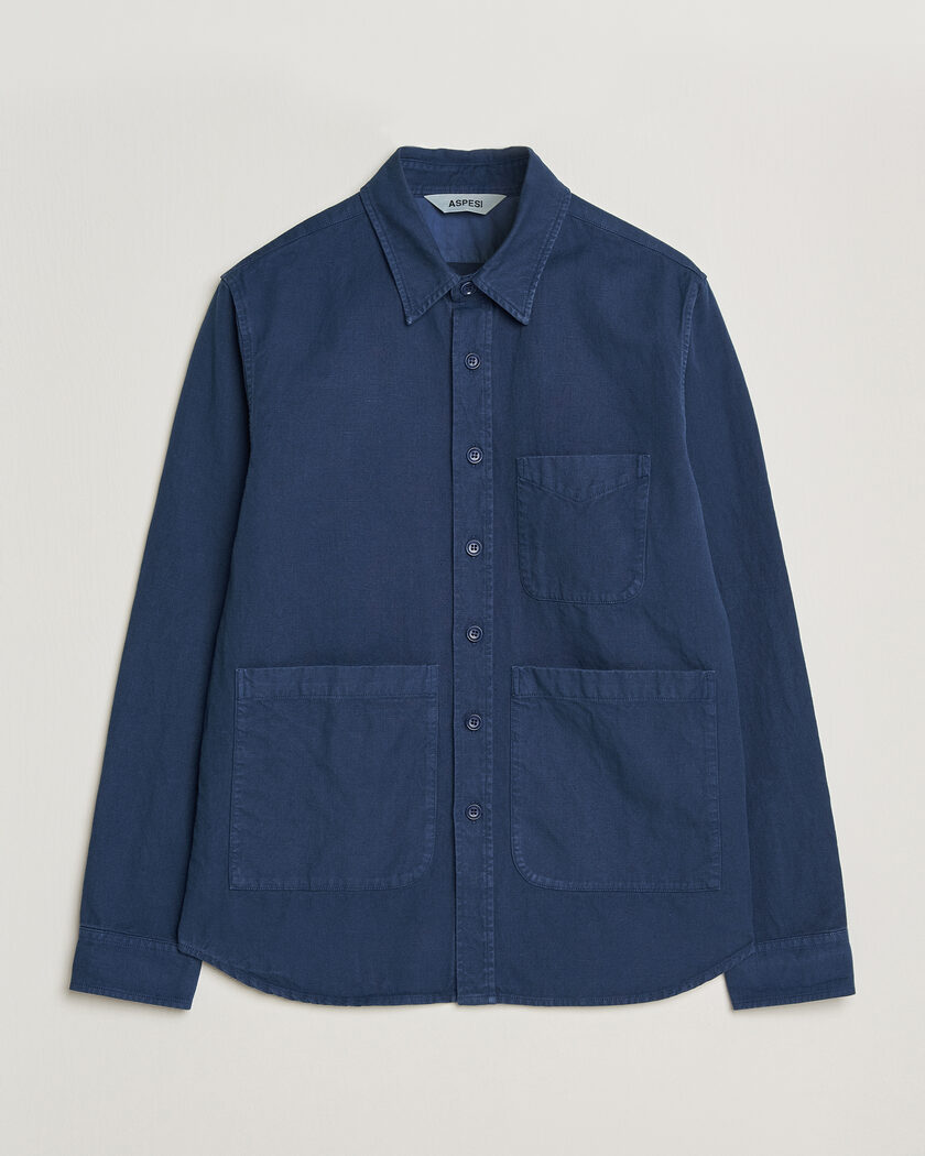 Aspesi Garment Dyed Utility Shirt Dark Blue – Bleu