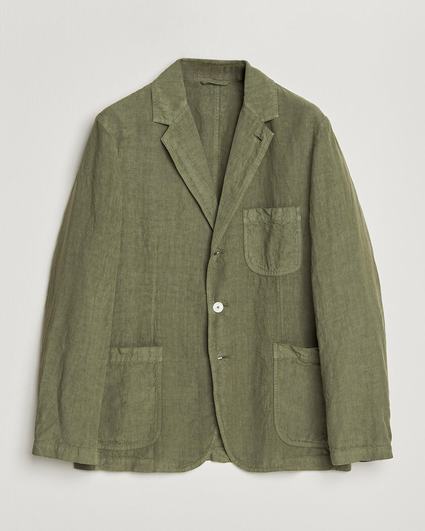 Aspesi Samuraki Linen Blazer Military – Vert