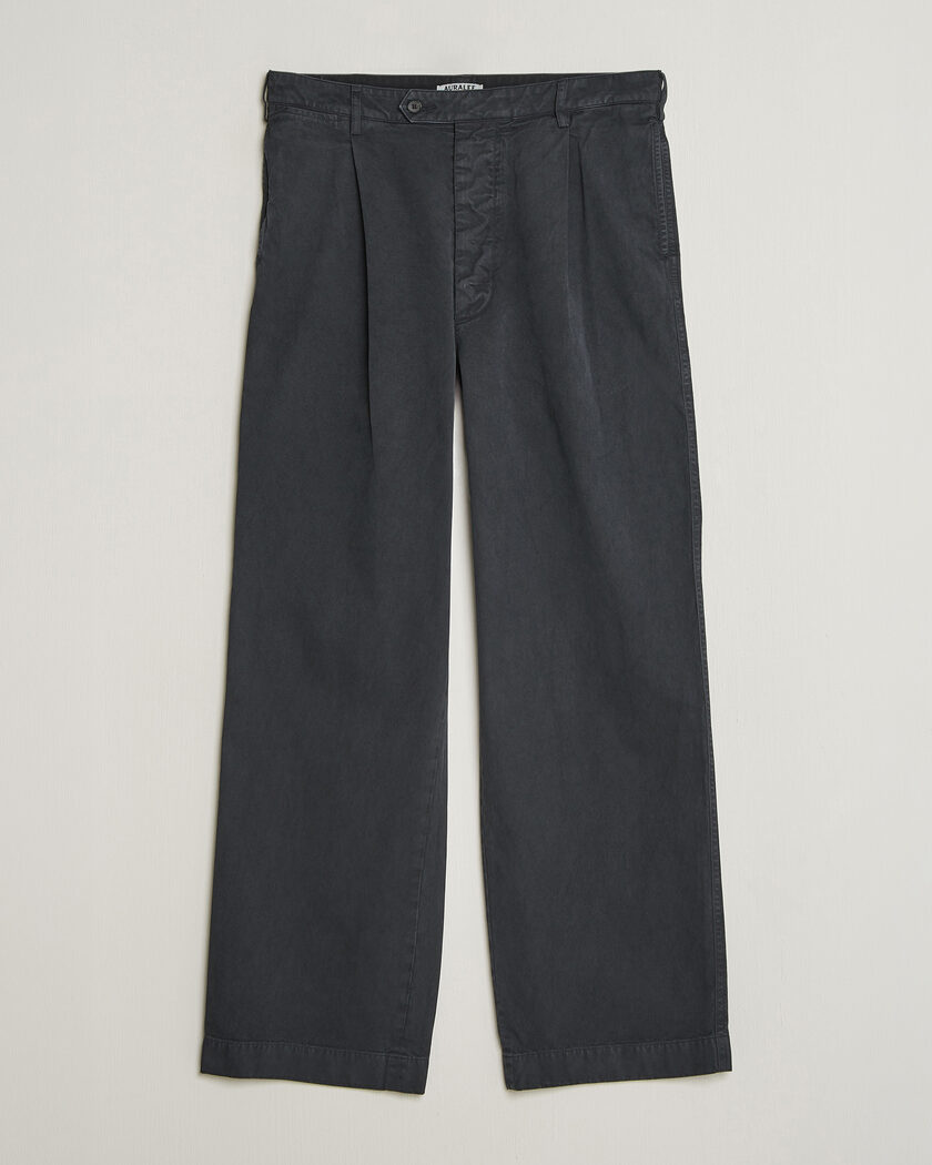 Auralee Garment Dyed Finx Chinos Black – Noir