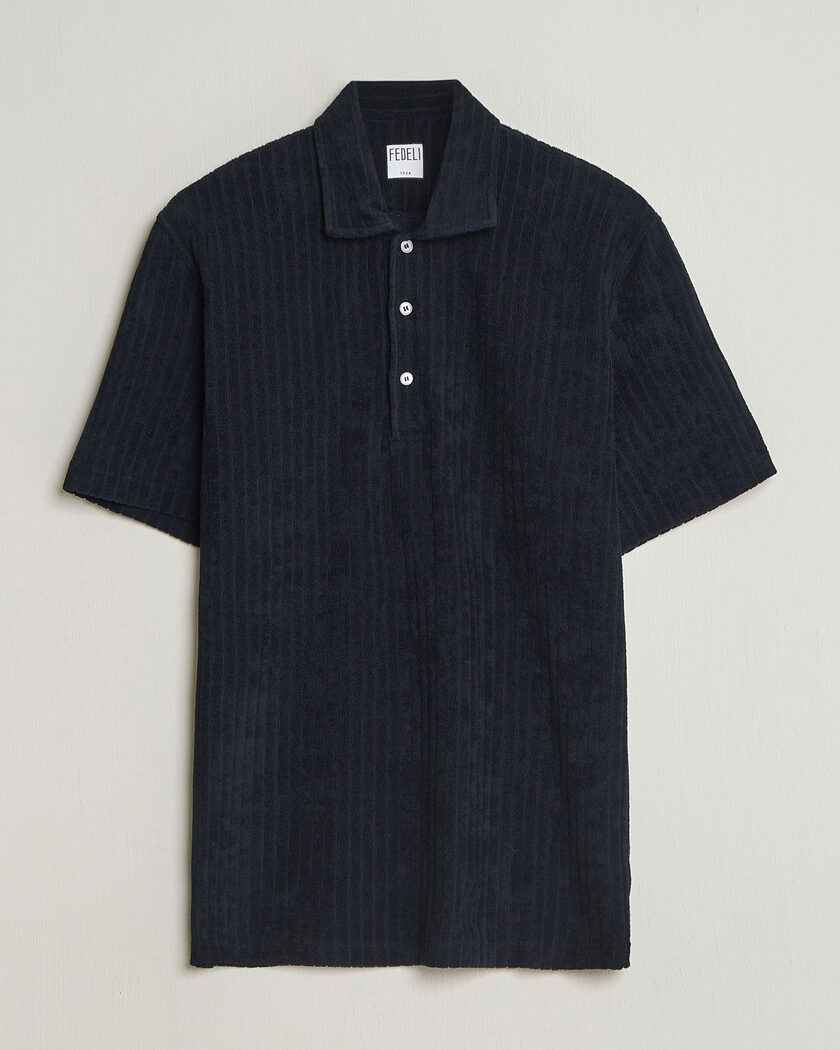  Fedeli Rib Terry Polo Navy – Bleu