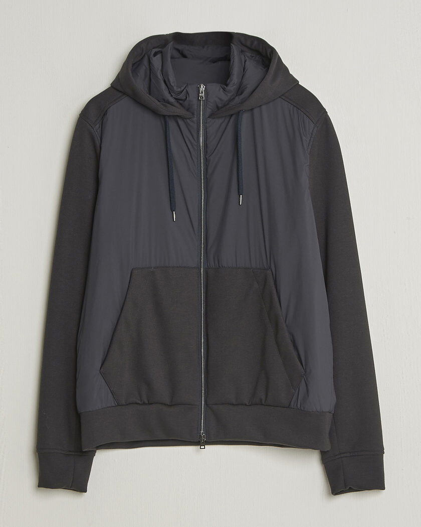 Herno Hooded Hybrid Jacket Navy – Bleu