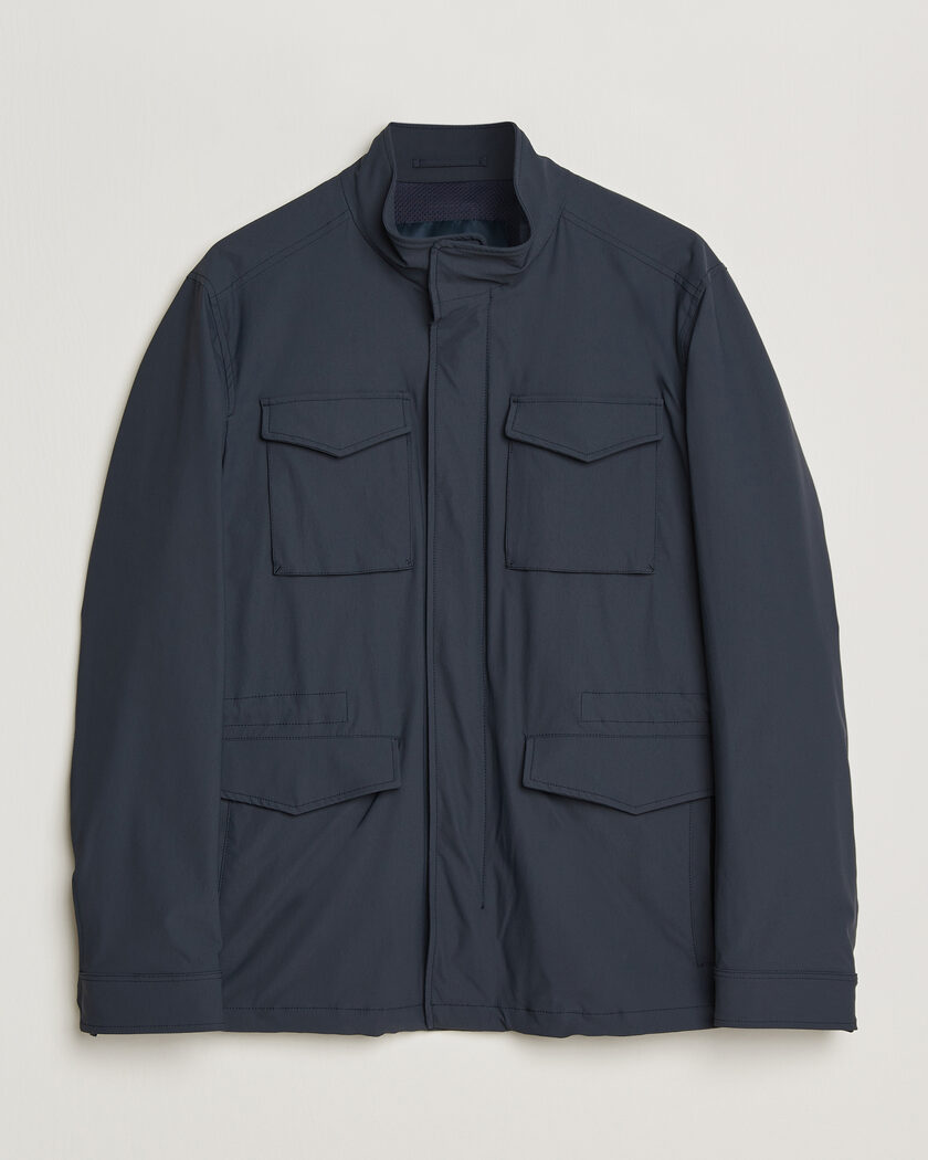 Herno Soft Nylon Field Jacket Navy – Blauw
