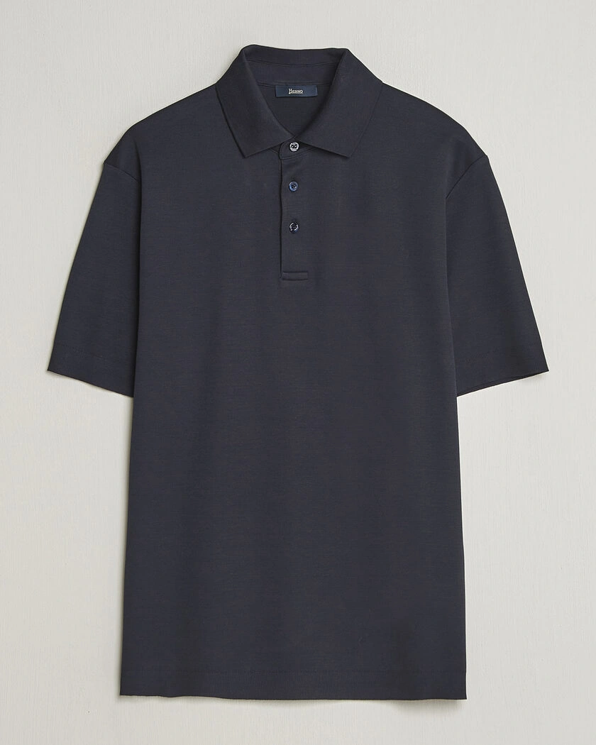 Herno Micro Piquet Polo Navy – Bleu