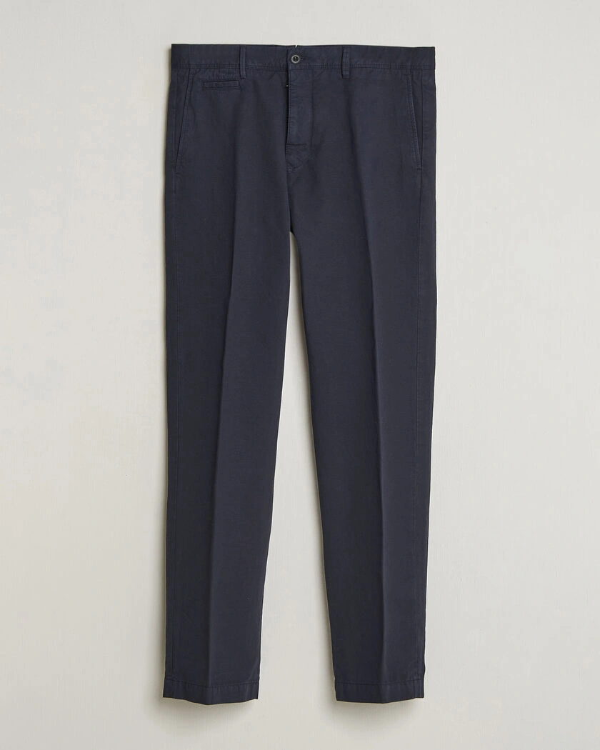 Incotex Regular Fit Cotton/Linen Slacks Navy – Bleu