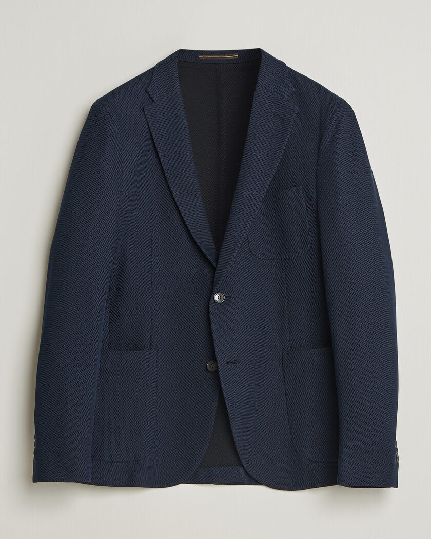 Incotex Unconstructed Jersey Blazer Navy – Bleu