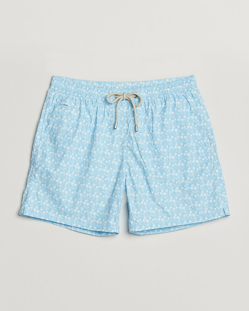 MC2 Saint Barth Printed Swim Shorts Blue Palms – Blauw