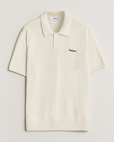 Palmes Cotton Knit Polo Off White – Wit