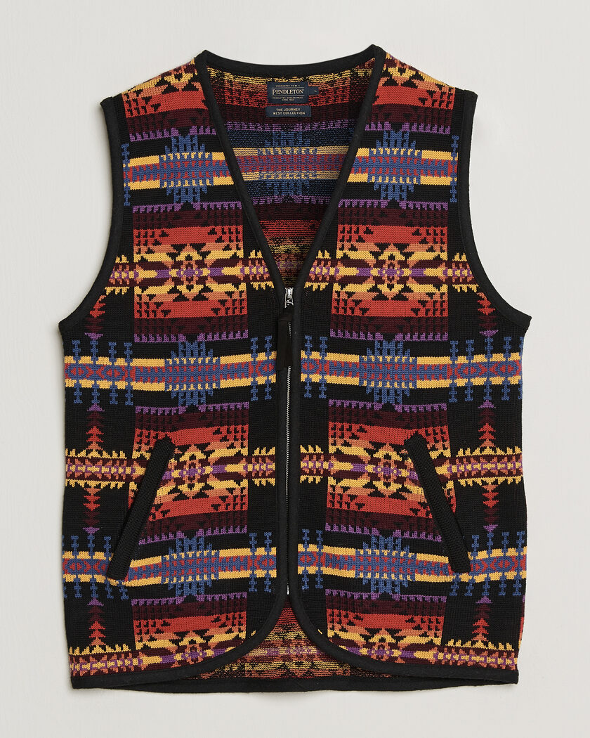 Pendleton Jacquard Vest Black – Meerkleurig