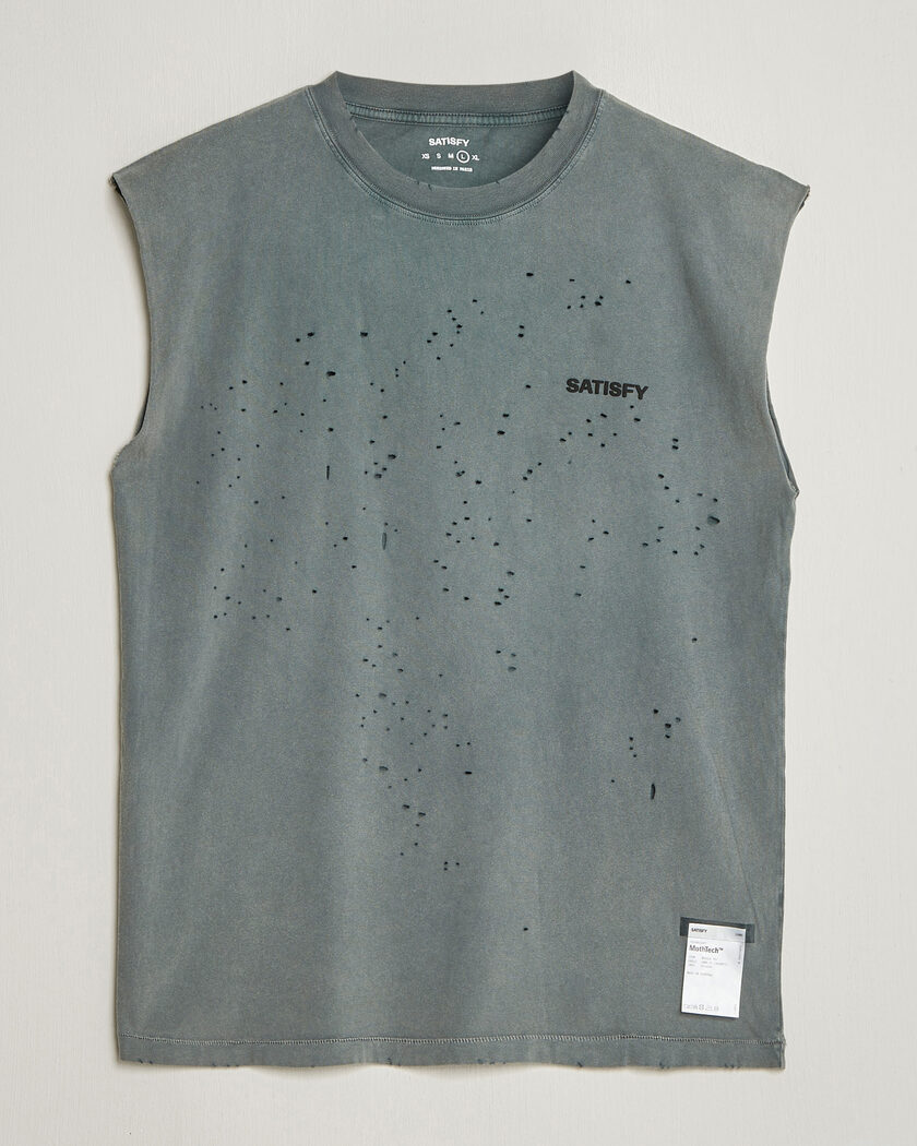 Satisfy MothTech Muscle Tee Faded Black – Zwart