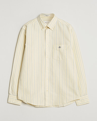 GANT Regluar Fit Classic Oxford Striped Shirt Light Mustard Yellow – Geel
