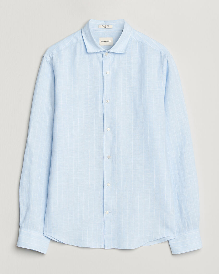 GANT Regular Fit Linen Striped Shirt Sky Blue – Bleu