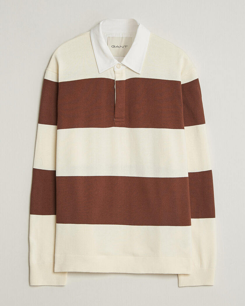 GANT Barstriped Knitted Rugger Cream/Brown – Meerkleurig
