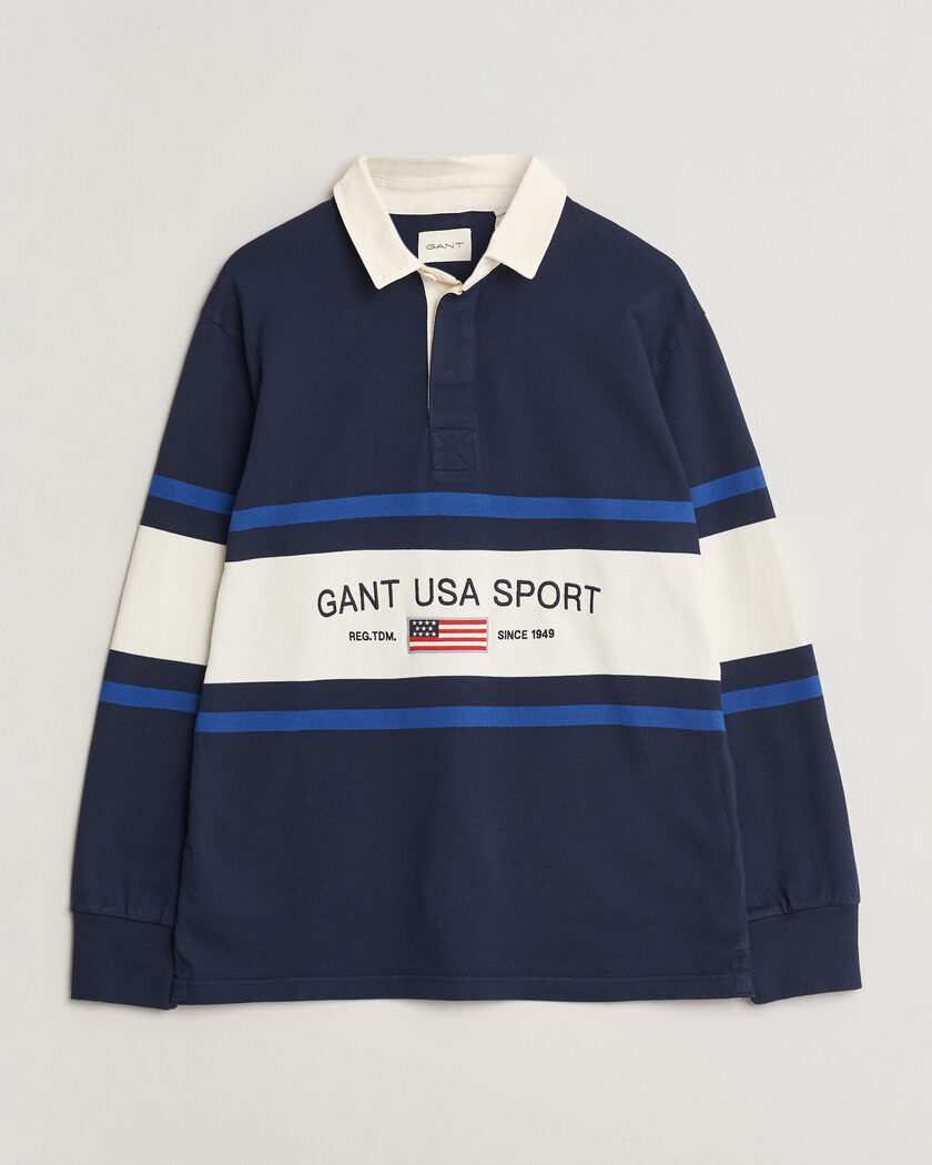GANT Striped Rugger Evening Blue – Blauw