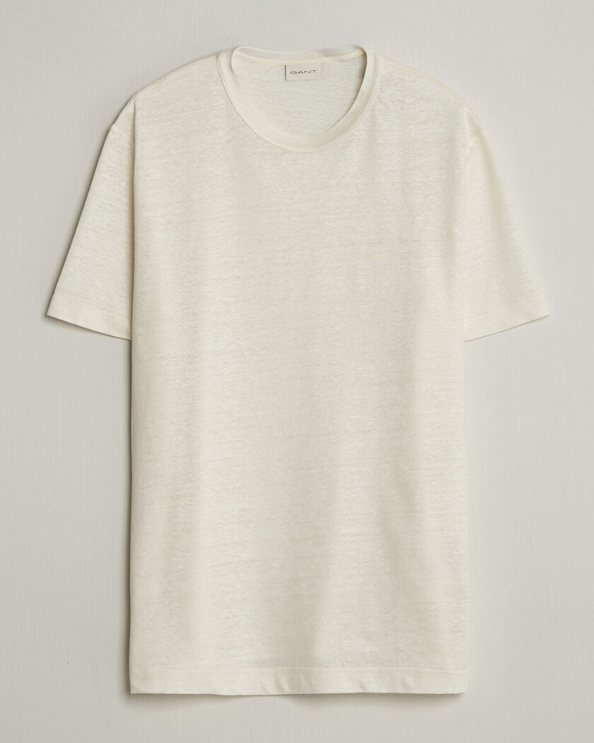 GANT Linen T-Shirt Creamed White – Wit