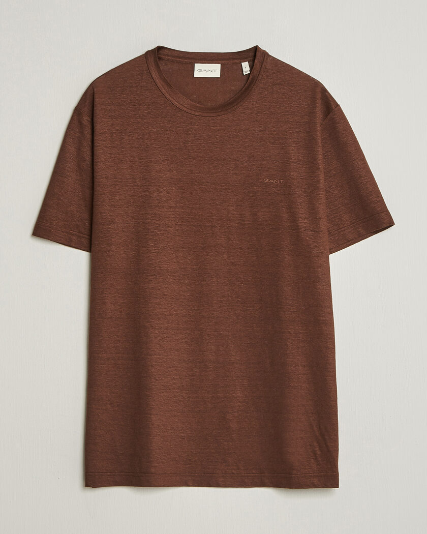 GANT Linen T-Shirt Mahogany Brown – Marron