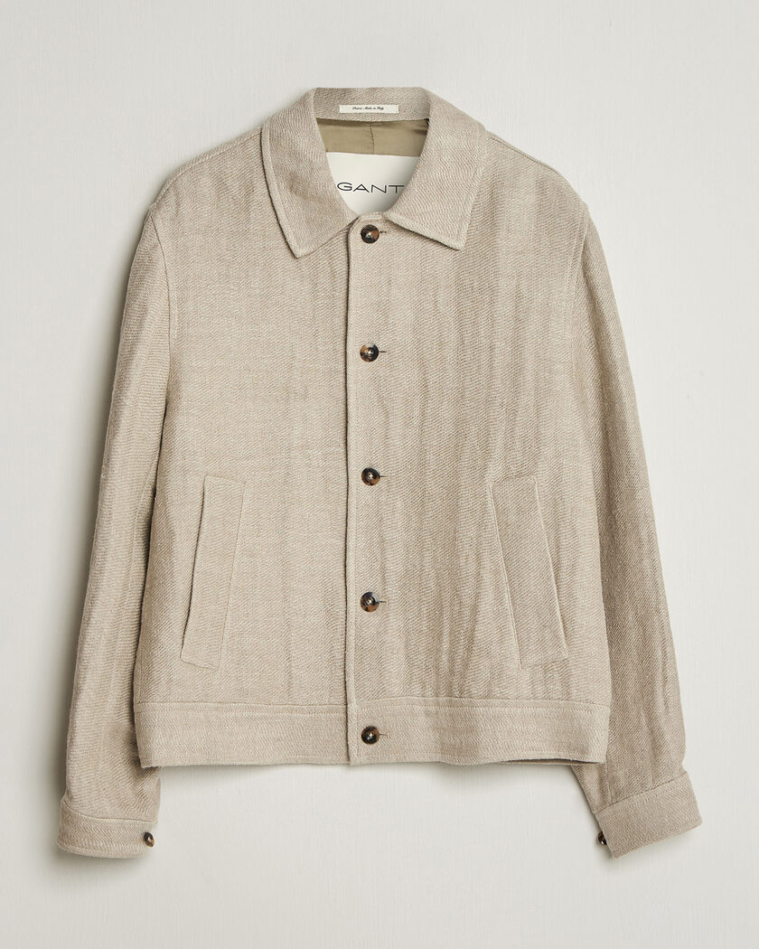 GANT Washed Linen Jacket Light Taupe – Beige