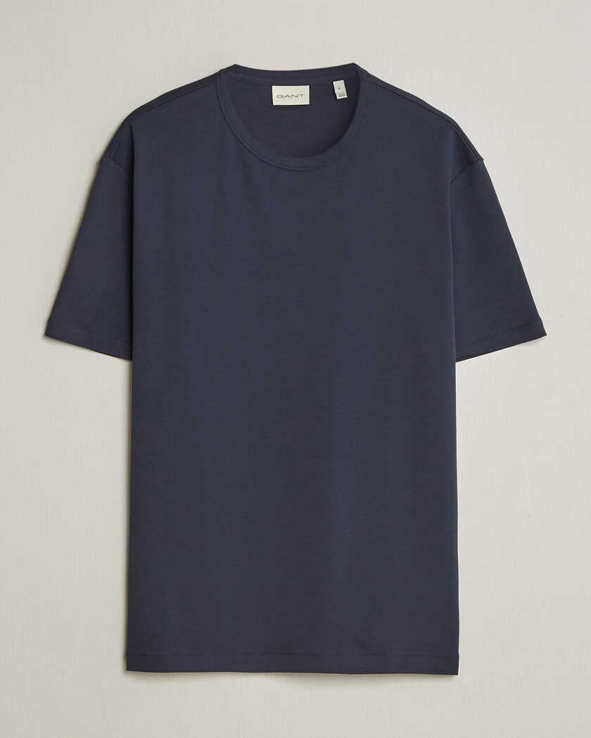 Gant Interlock Crew Neck T-Shirt Evening Blue – Blauw
