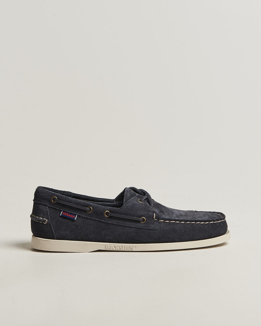 Sebago Docksides Suede Boat Shoe Blue Navy – Blauw