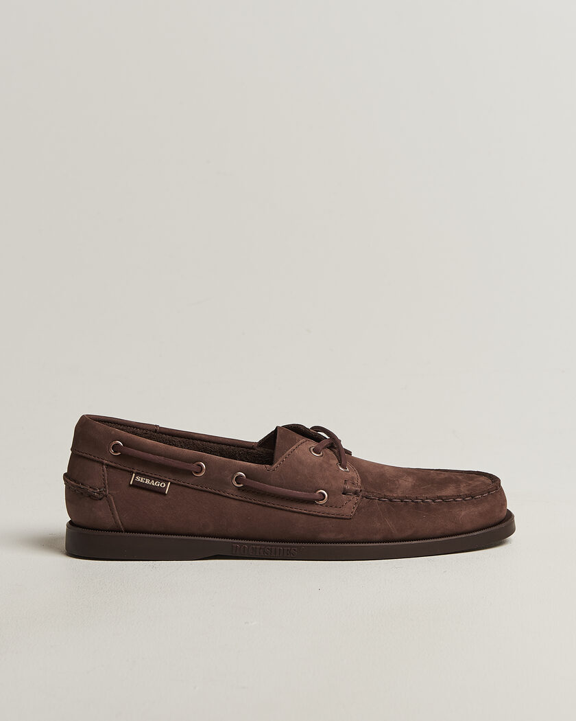 Sebago Docksides Portland Nubuck Boat Shoe Brown Taupe – Marron