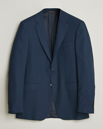 Canali Travel Wool Blazer Dark Blue – Blauw