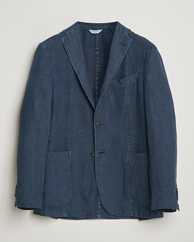 Boglioli K Jacket Linen Blazer Navy – Blauw