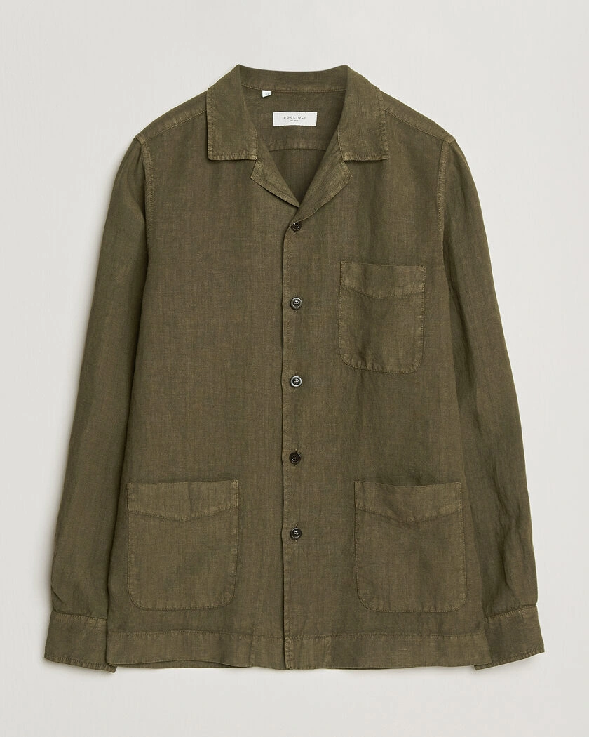 Boglioli Linen Painter Jacket Military – Groen