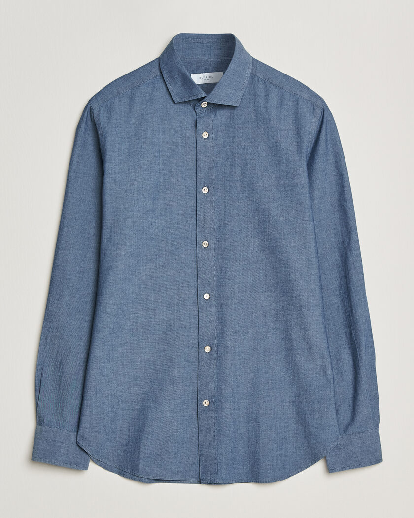 Boglioli Chambray Shirt Medium Blue – Blauw