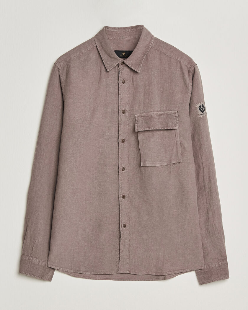 Belstaff Scale Linen Shirt Asphalt – Marron