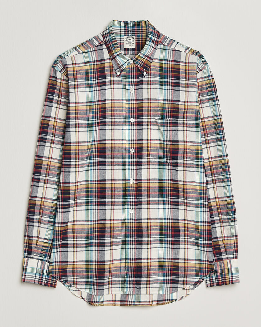 Kamakura Shirts Vintage Ivy Button Down Shirt Yellow Madras – Geel