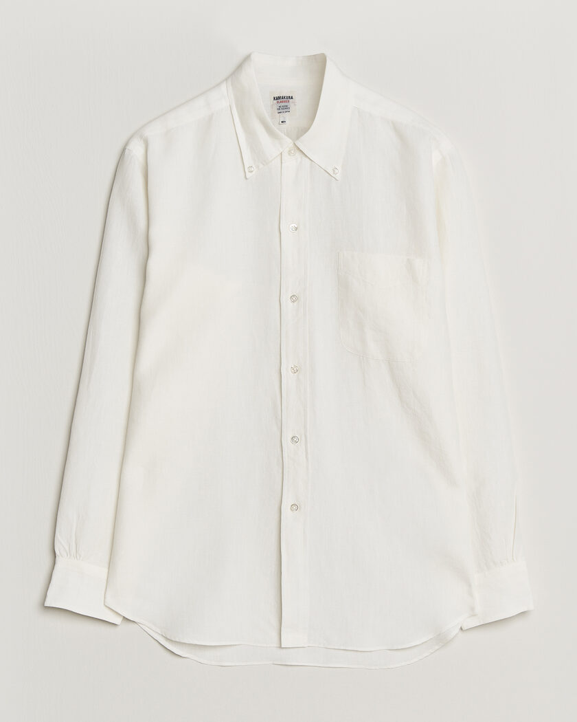 Kamakura Shirts Linen Ametora Shirt White – Wit