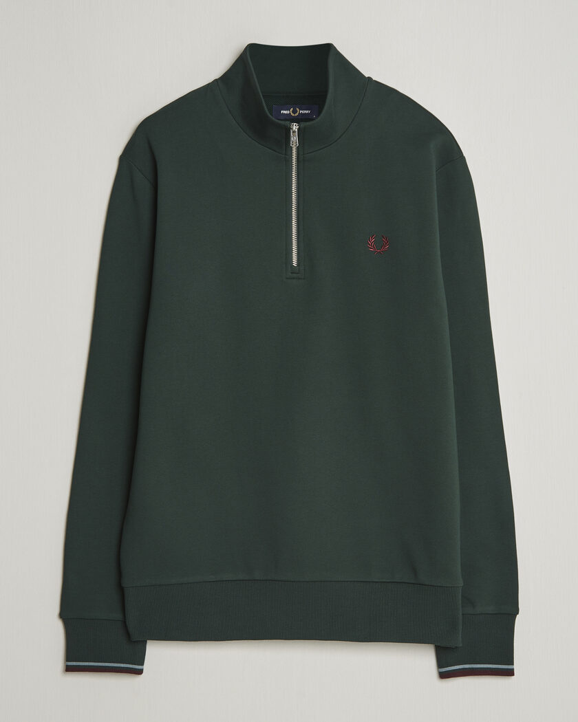Fred Perry Half Zip Sweatshirt Grassroots Green – Groen