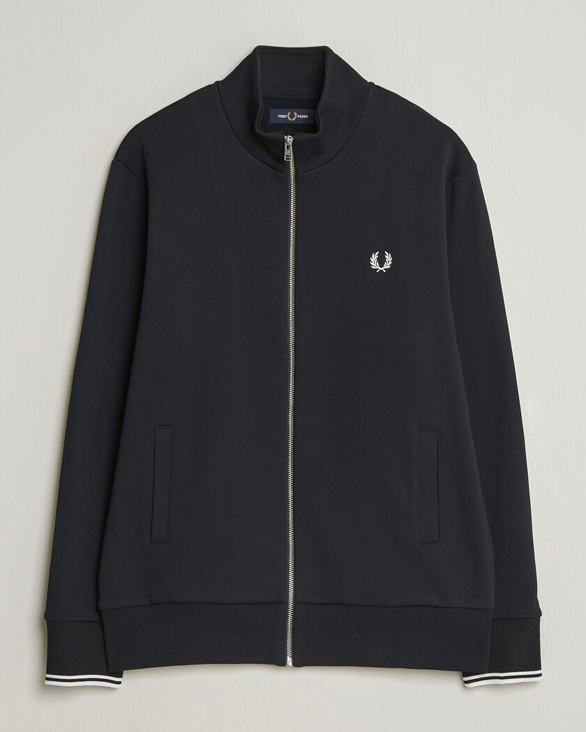Fred Perry Full Zip Sweatshirt Black – Noir
