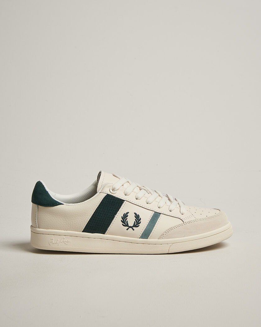  Fred Perry B725 Leather/Suede Sneaker Ecru – Wit