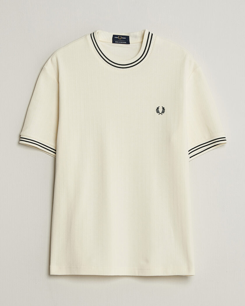 Fred Perry Rib Knitted T-Shirt Ecru – Blanc