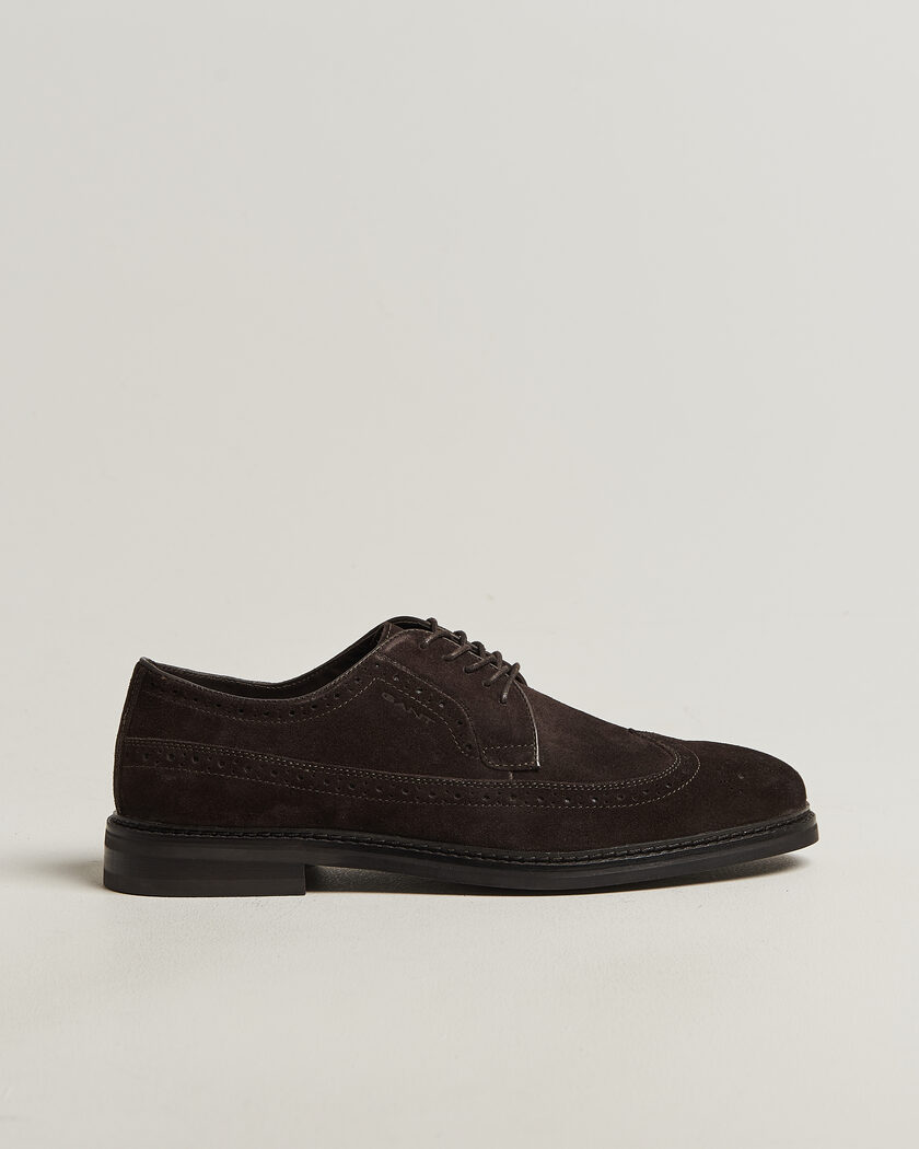 GANT Bidford Suede Brouge Dark Brown – Bruin
