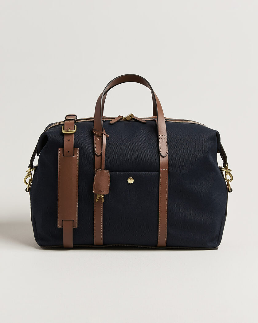 Mismo M/S Avail 48h Nylon Weekendbag Deep Sea Blue/Cuoio – Blauw