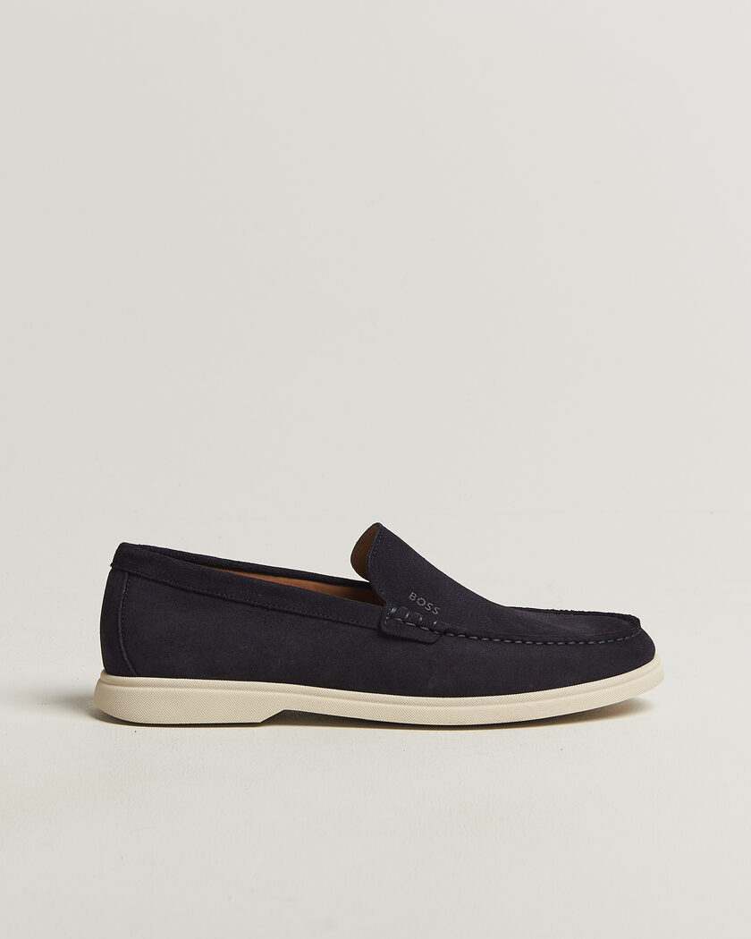 BOSS BLACK Sienne Suede Loafer Dark Blue – Bleu