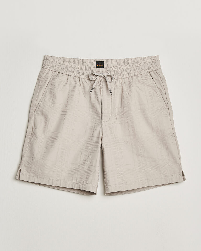BOSS ORANGE Sandrew Cotton Drawstring Shorts Open Grey – Grijs